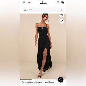 NWT Sweeney Black Sleeveless Maxi Dress with Slit